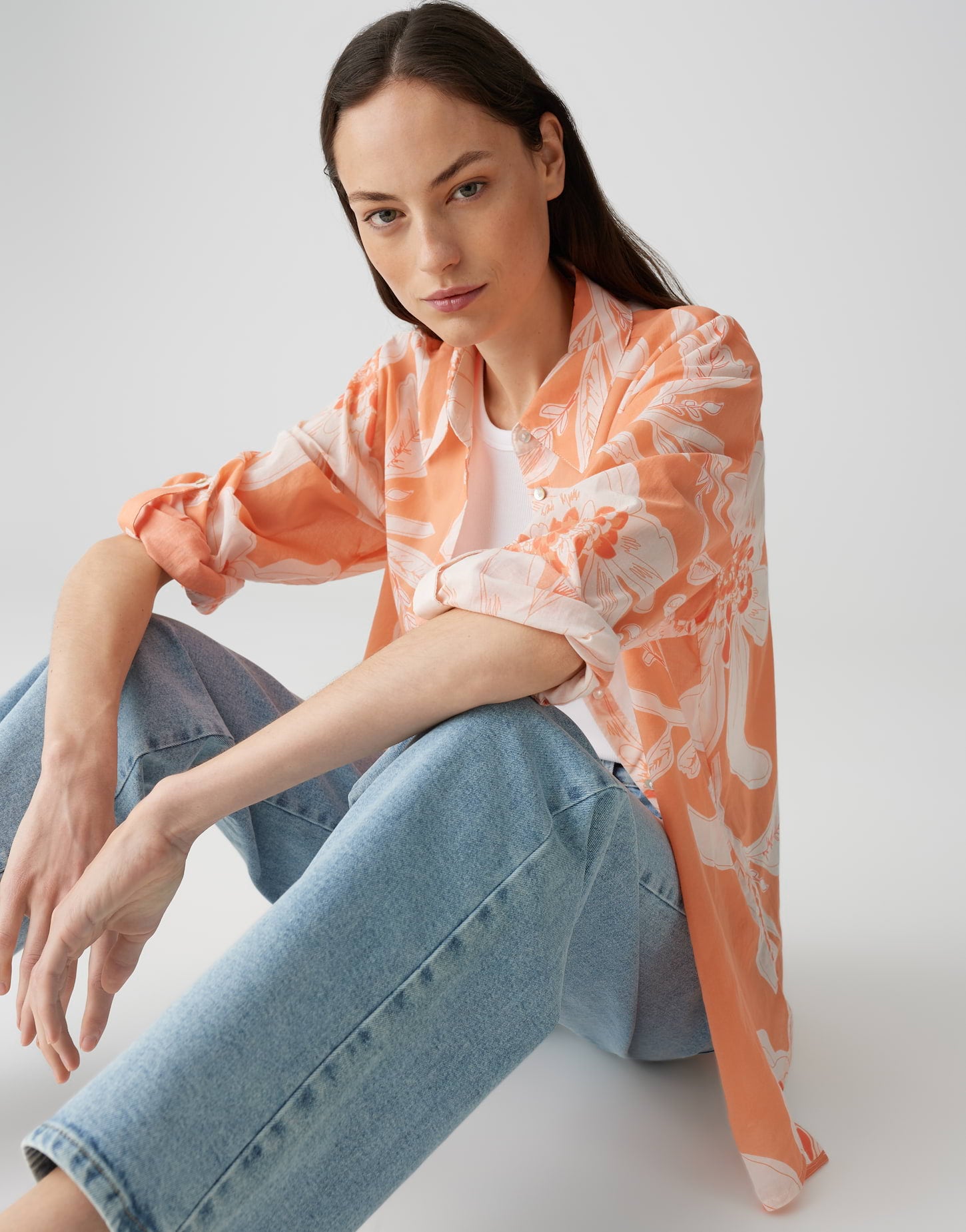 Opus - Longbluse mit floralem Print - Fumine