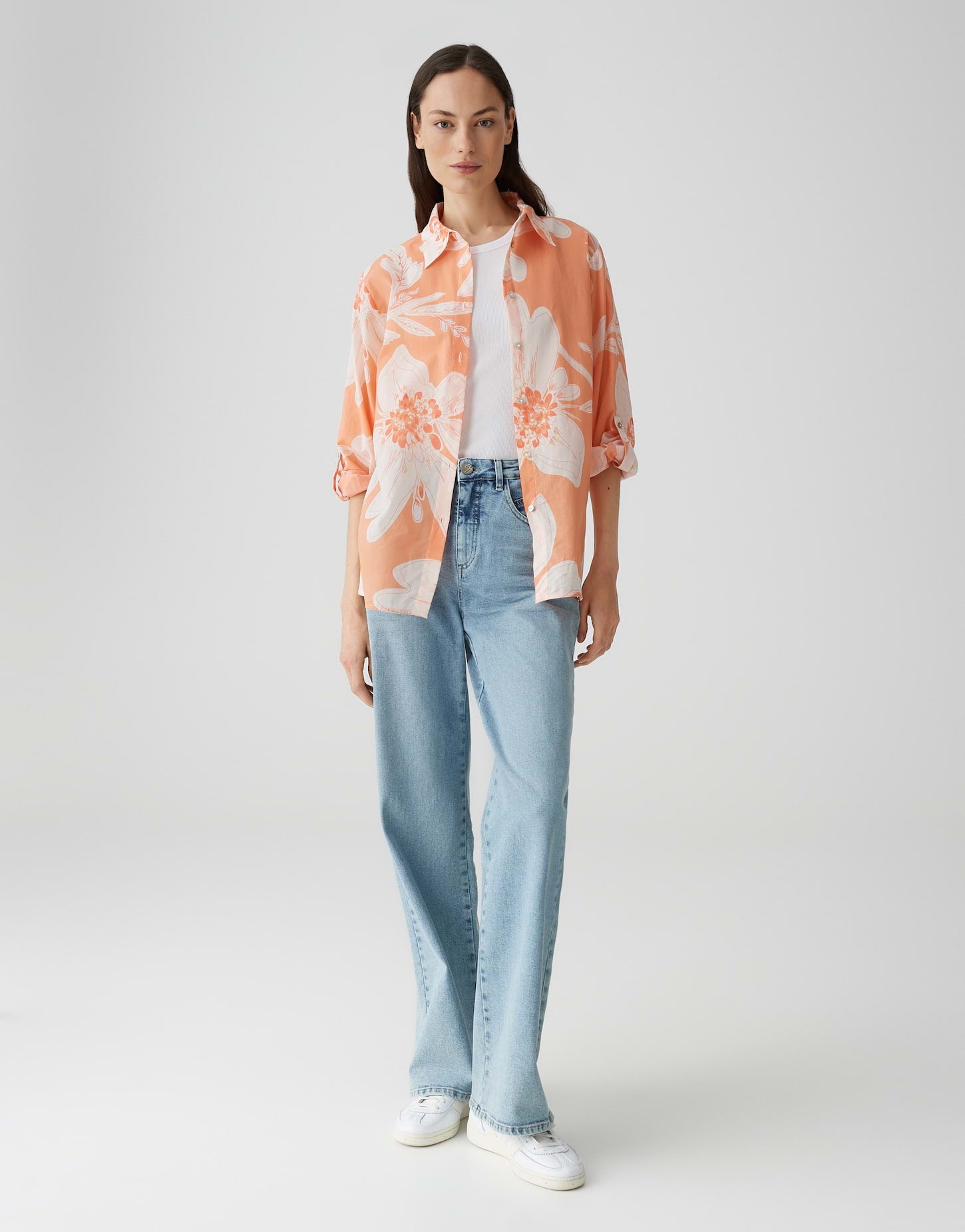 Opus - Longbluse mit floralem Print - Fumine