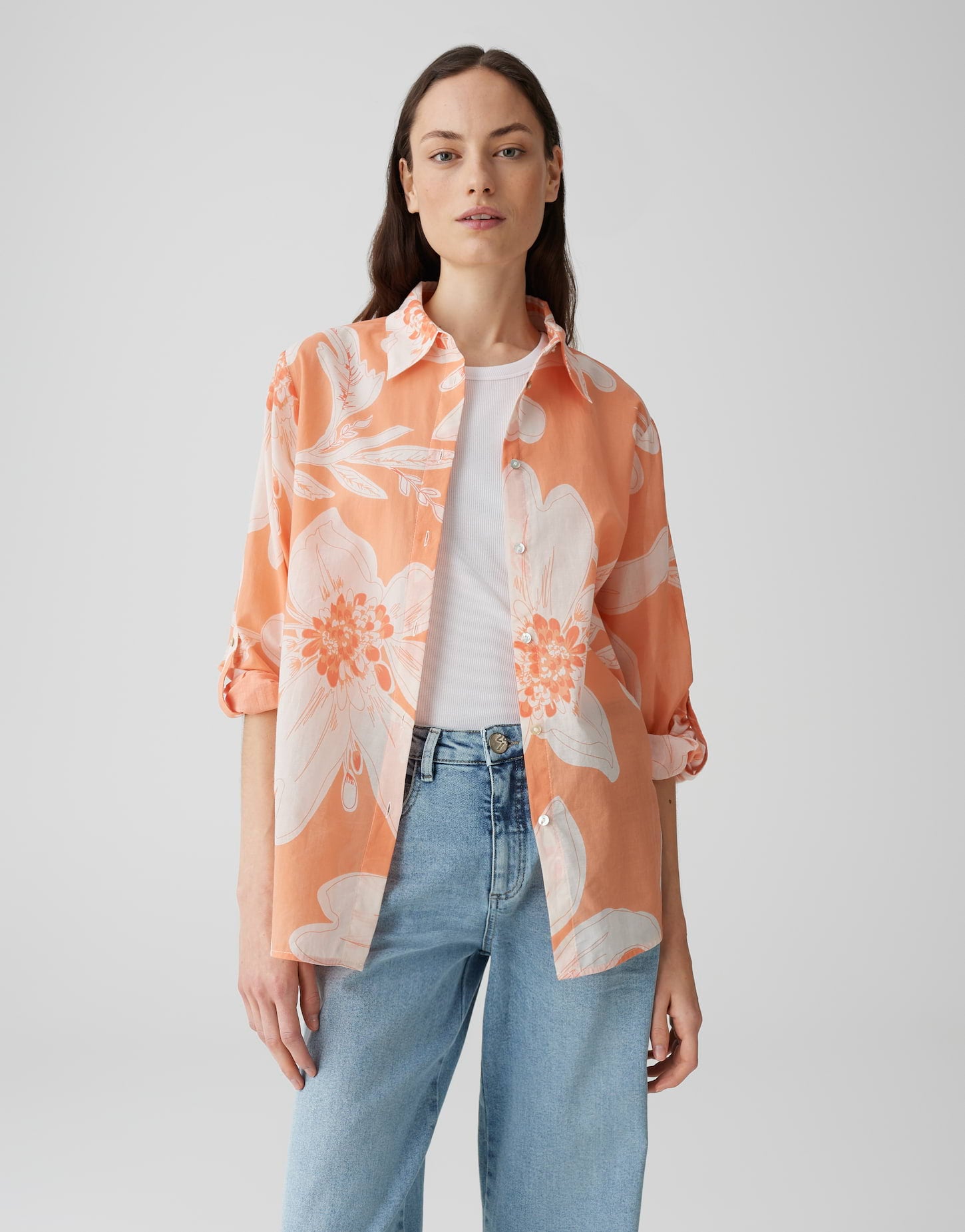 Opus - Longbluse mit floralem Print - Fumine
