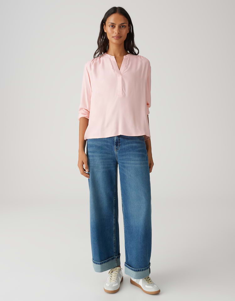 Opus - Feminine Tunikabluse in Twilloptik Loose Fit - Flanora