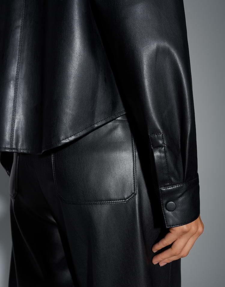 Opus - Hemdbluse in Lederoptik - Fedgy