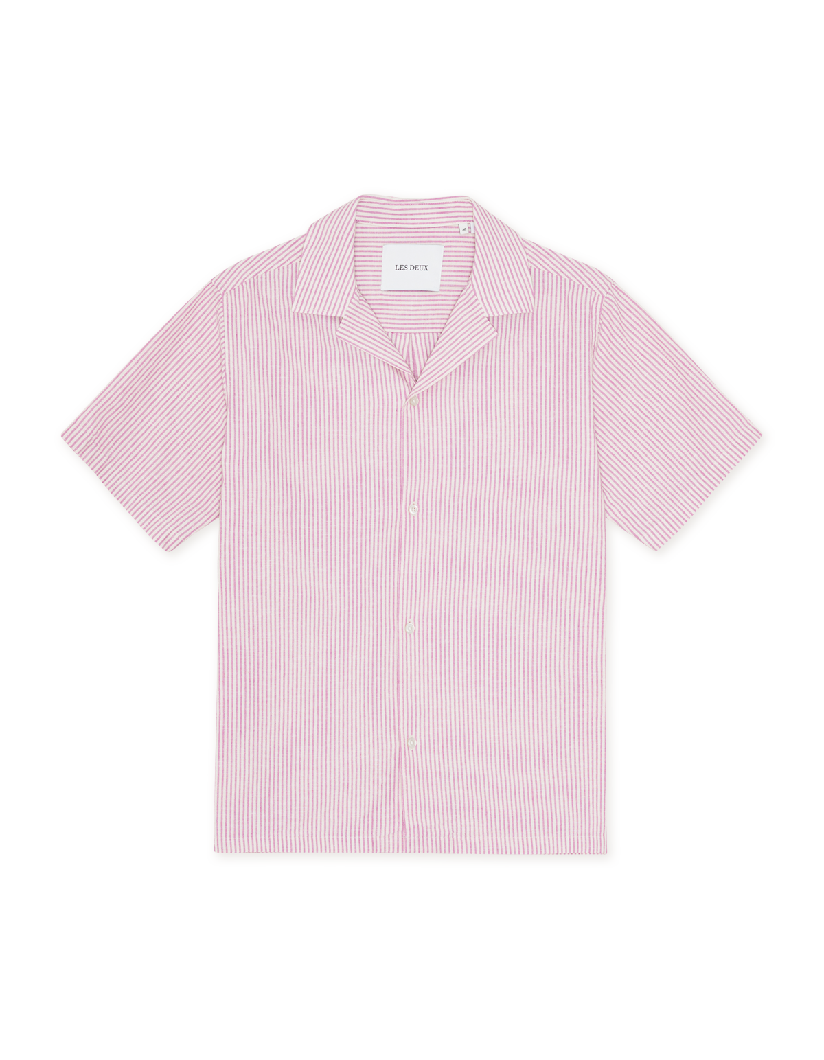 Les Deux - Kurzarmhemd mit Bowlingkragen in Rosa