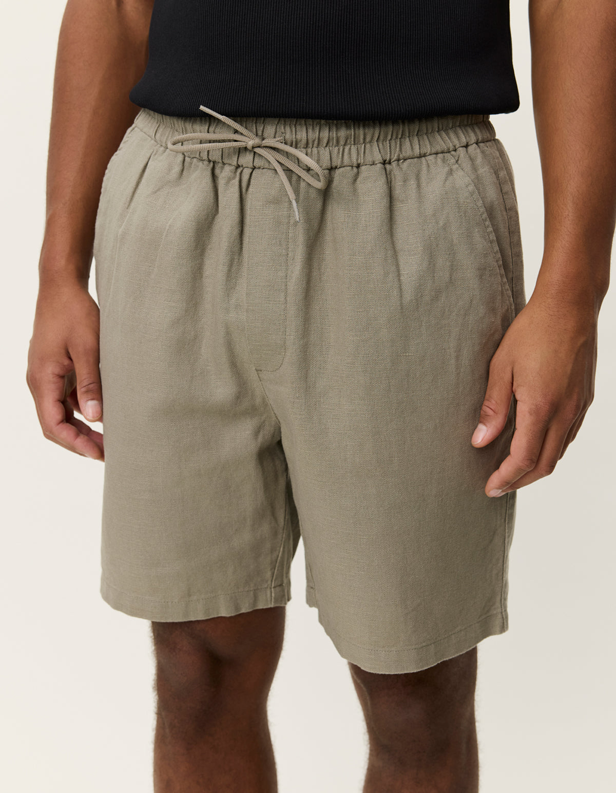 Les Deux - Kurze Hose aus Leinenmix in Oliv - Otto