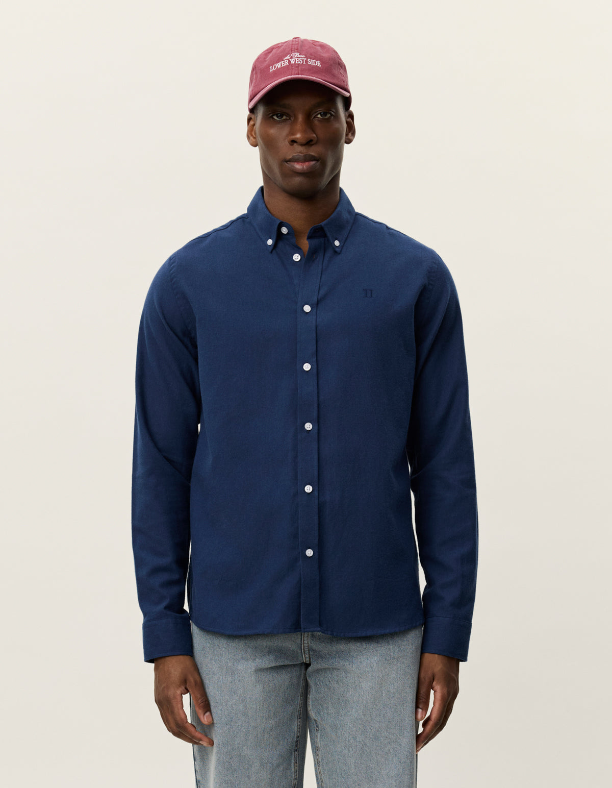 Les Deux - Leichtes Flanellhemd mit Button Down - Desert
