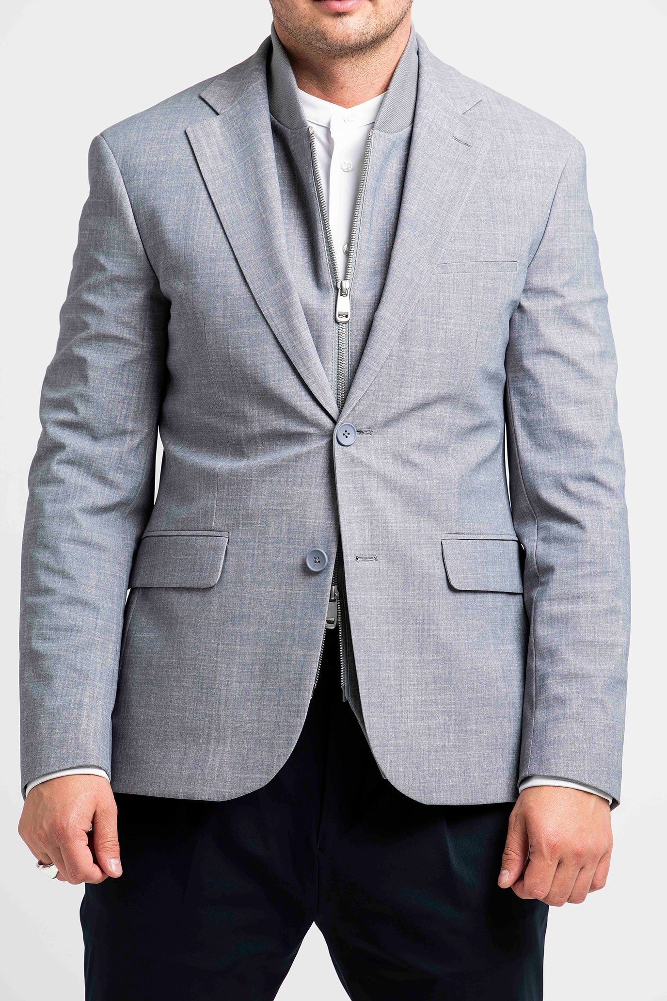 IOS - Schlank geschnittenes Sakko aus sehr bequemer Jerseyware - Light Grey