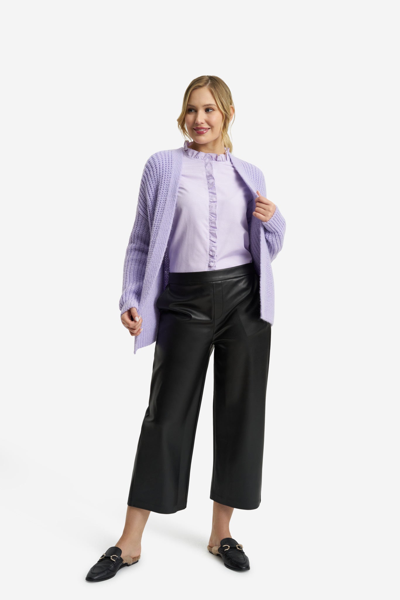 Milano - Bluse in Lavendel mit Stehkragen
